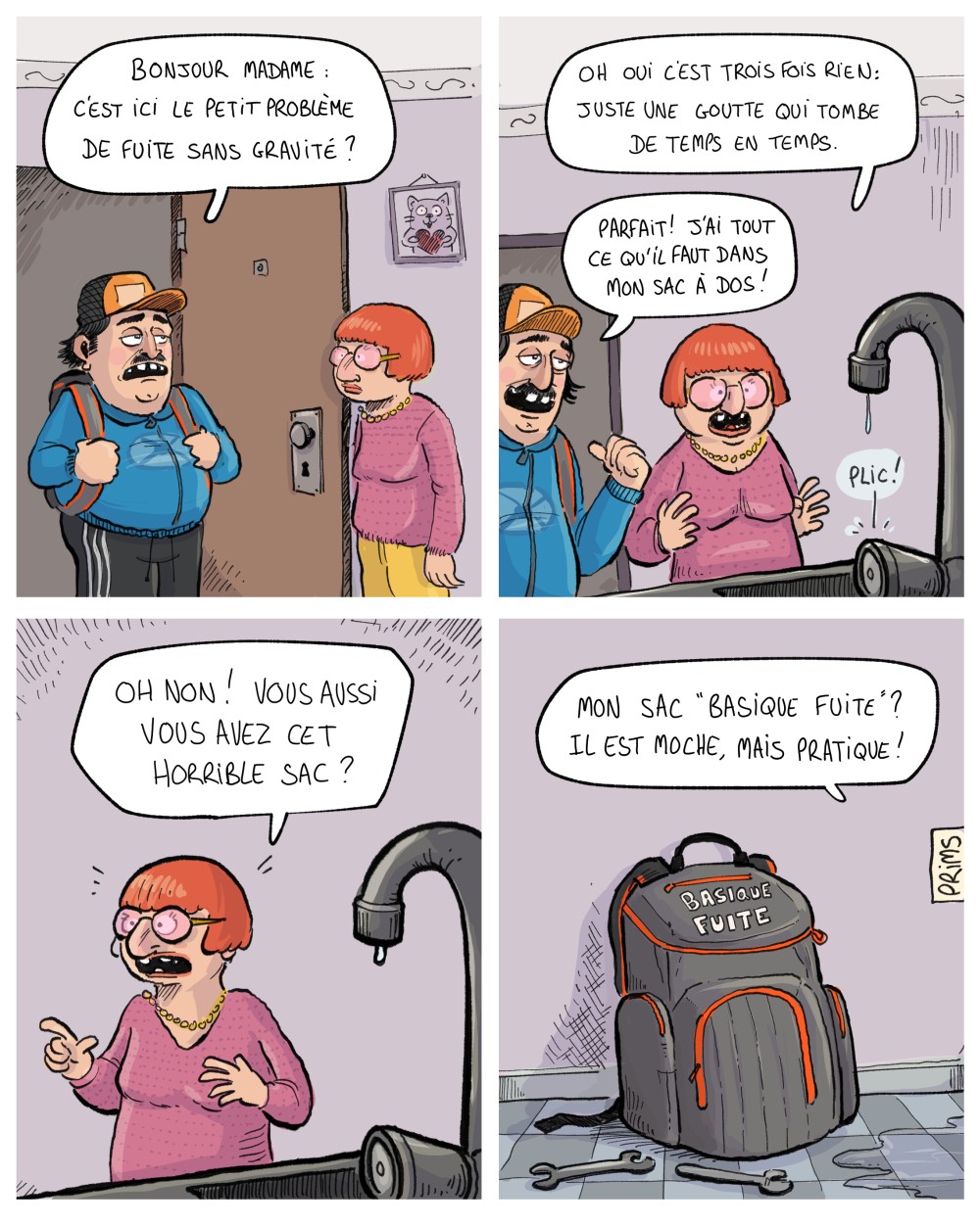 Dessin, BD : Basique fuite - par Prims
