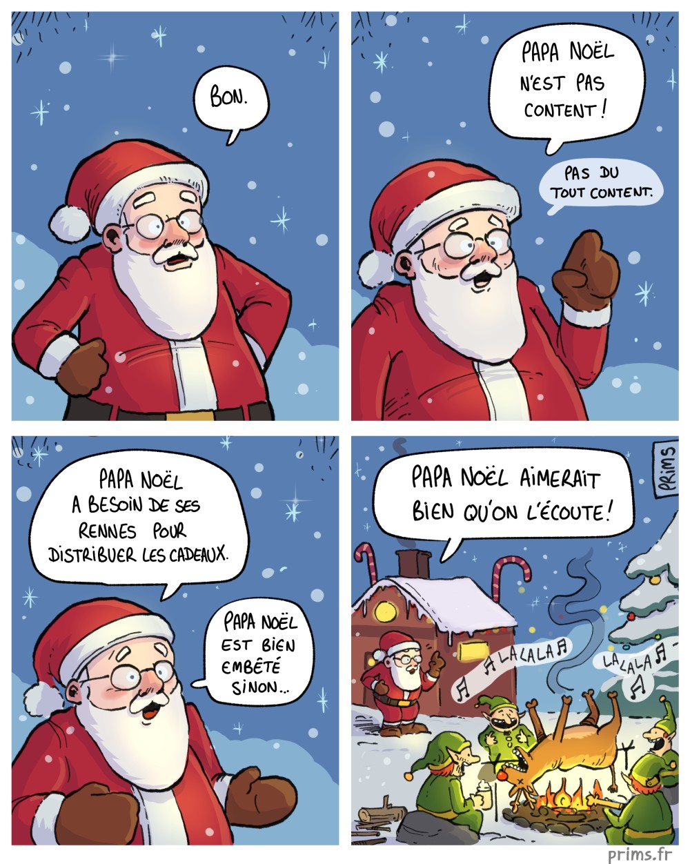 Dessin, BD : Papa No&euml;l n'est pas content !