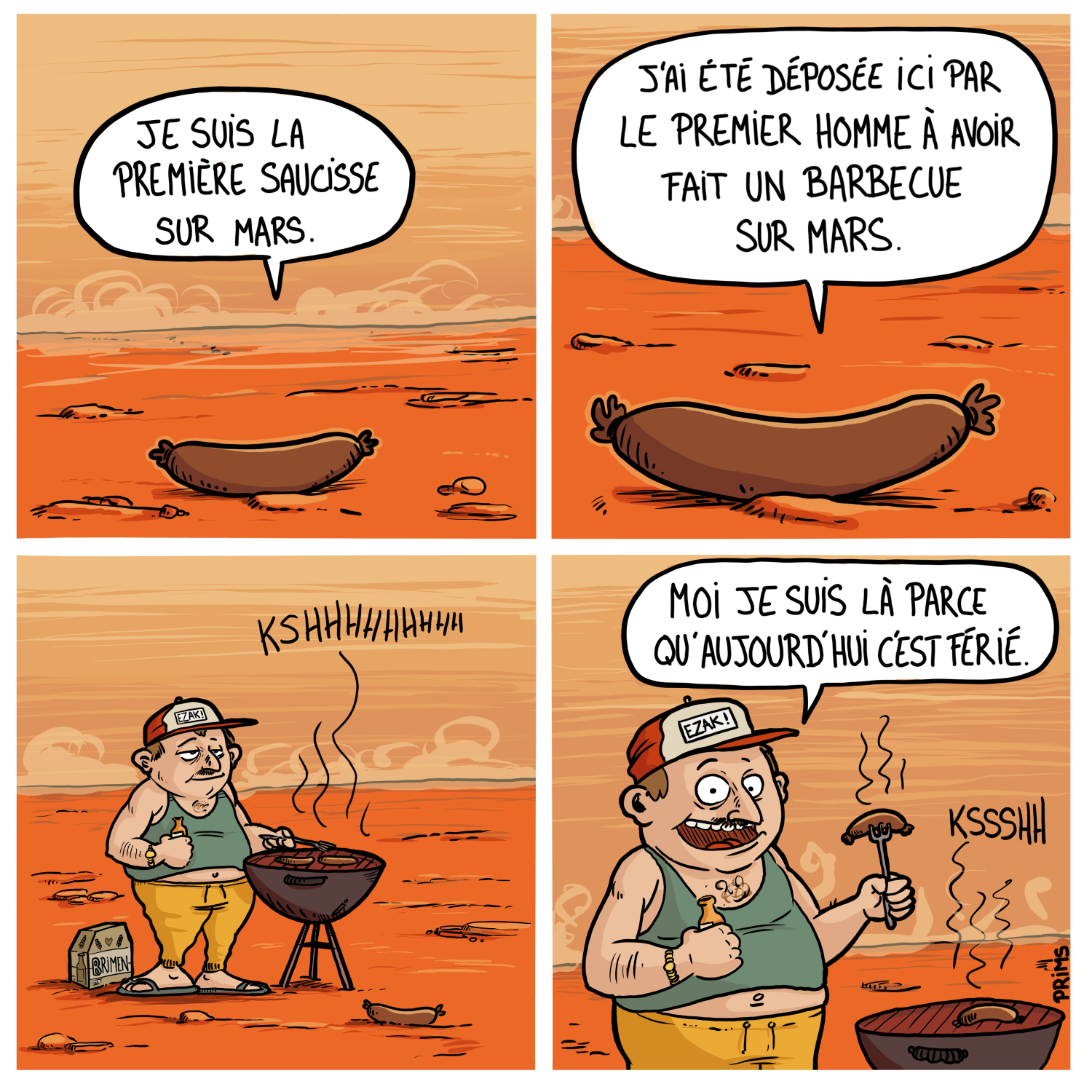 Dessin, BD : Saucisse sur Mars