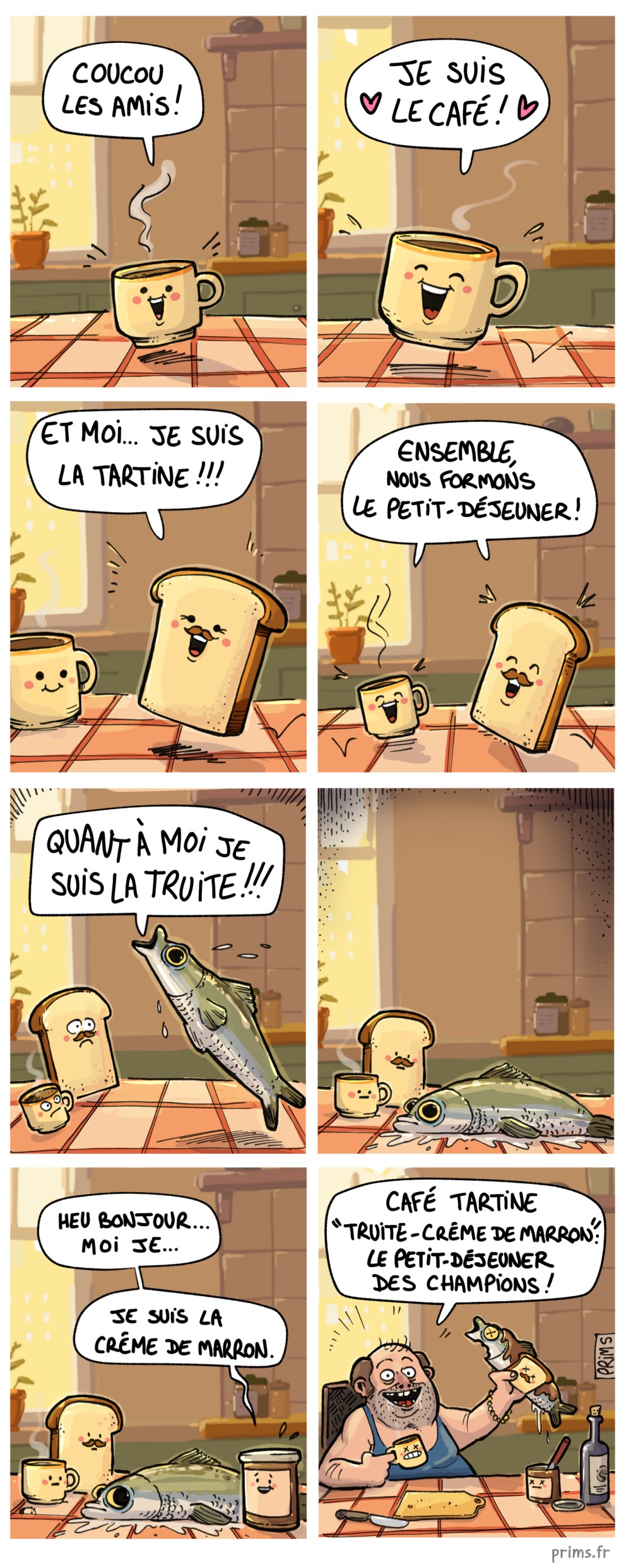 Dessin, BD : Le petit-d&eacute;jeuner des champions